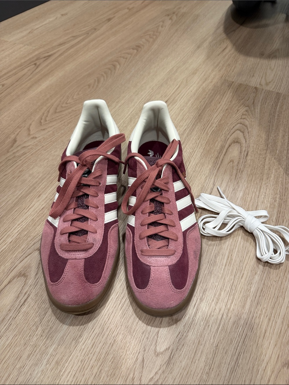 adidas Men's Burgundy and Rose Suede Retro Sneakers
